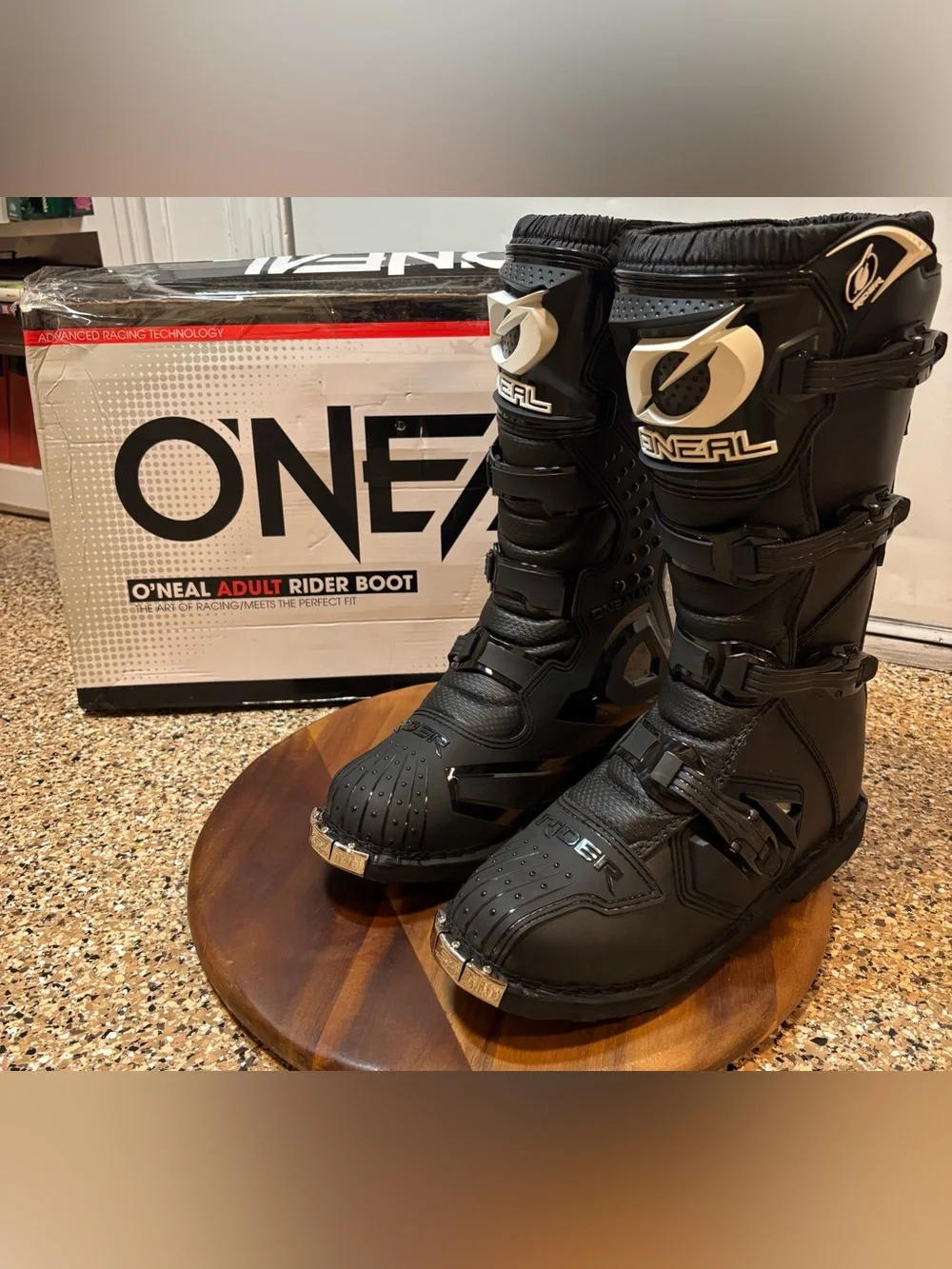 Oneal Rider Pro Size 12 Black Racing Pro Motocross Sport Boots 0325-110 MX